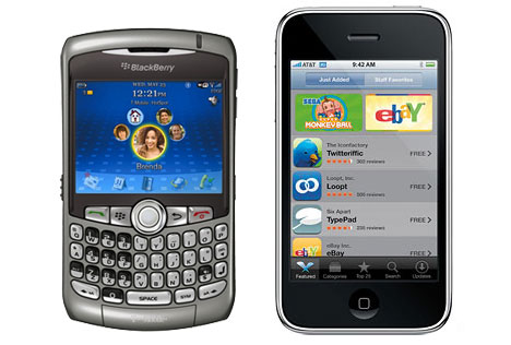 blackberry & iphone