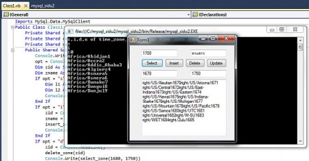 vs.net + console + winapp + mysql + xampp + mysql connector