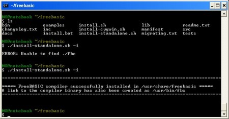 freebasic ใน cygwin