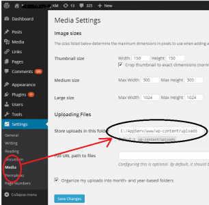 wordpress media folder