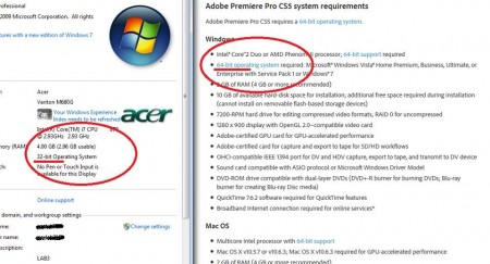 minimum requirement is 64Bit minimum requirement is 64Bit
