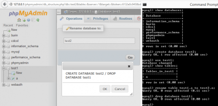 rename mysql database