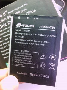 battery ของ k-touch