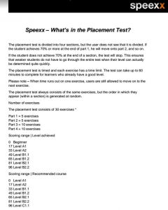 เทียบ placement test กับ CEFR ใน speexx