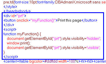 print button by javascript