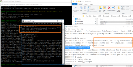 gcc ไม่มี -V แต่ configure ไม่ผ่าน พบใน config.log