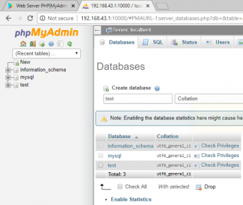 phpmyadmin on kickweb