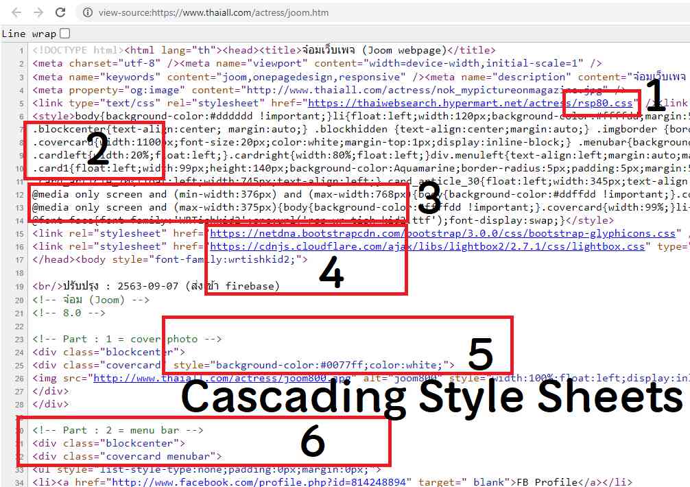 ตัวอย่าง CSS ใน HTML (Joom.htm)