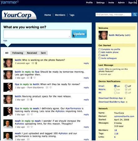 old version of yammer.com