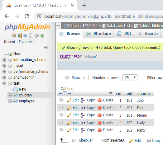 เครื่องมือจัดการฐานข้อมูลด้วย phpmyadmin