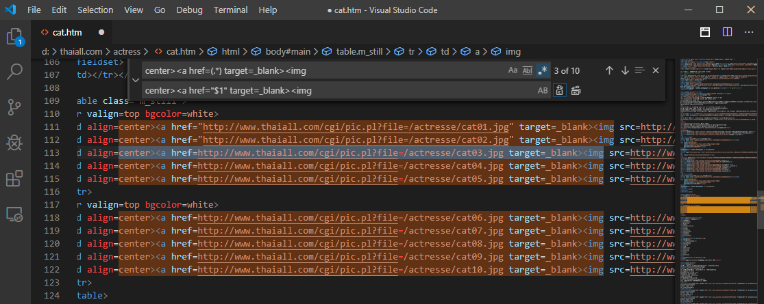 การแทนที่ข้อความด้วย regex